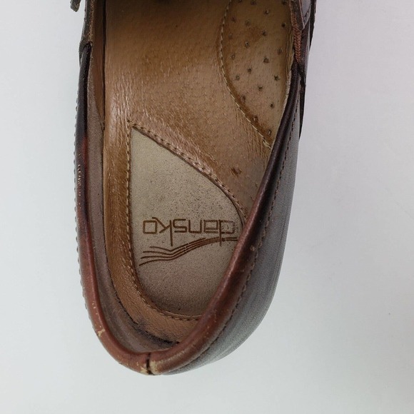 Dansko Womens Size EU 41 US 10.5-11 Brown Leather Slip On Work Nurse Clog Shoes - Picture 13 of 13